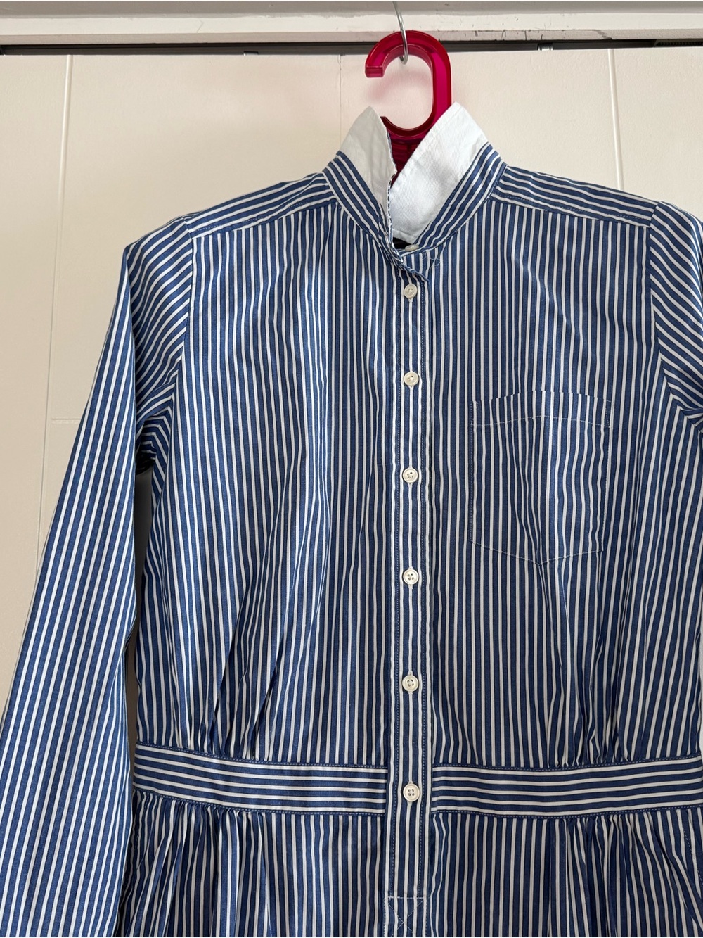 Banana Republic Blue & White Striped Shirt Dress - Size 8